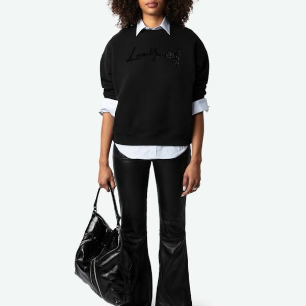 Sweatshirt Oscar Love Yourself Strass Noir – Taille XS – Femme – Zadig & Voltaire
