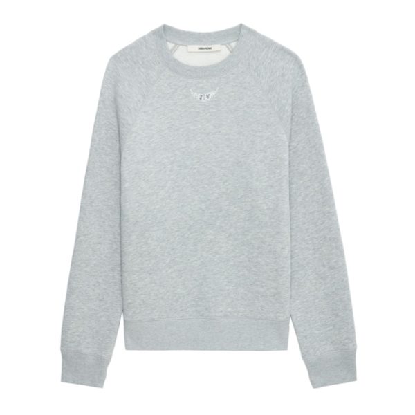 Sweatshirt Upper Wings Strass Gris Chine Clair – Taille XS – Femme – Zadig & Voltaire