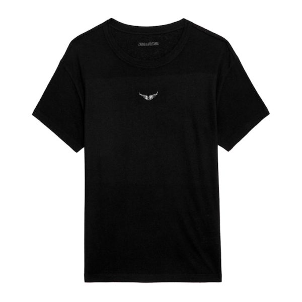 T-shirt Marta Wings Strass Noir – Taille XS – Femme – Zadig & Voltaire