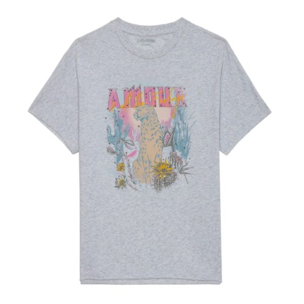 T-shirt Tommer Concert Gris Chine – Taille S – Femme – Zadig & Voltaire