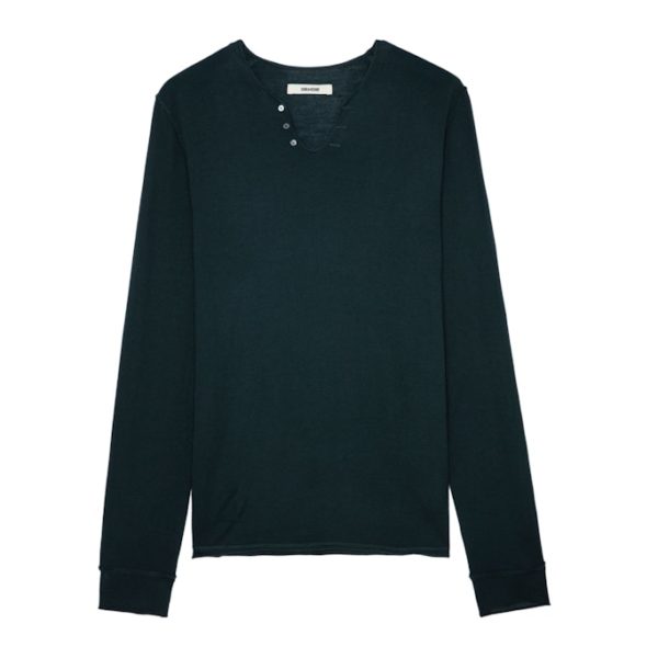 Pull Monastir 100% Laine Merinos Vert De Gris – Taille S – Homme – Zadig & Voltaire