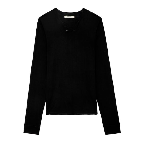 Pull Monastir 100% Laine Merinos Noir – Taille M – Homme – Zadig & Voltaire