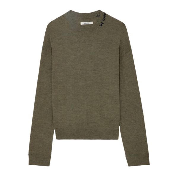 Pull Marko 100% Laine Merinos Kaki – Taille M – Homme – Zadig & Voltaire