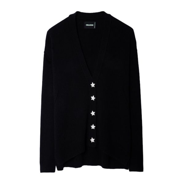 Gilet Mirka Bijoux 100% Cachemire Noir – Taille S – Femme – Zadig & Voltaire