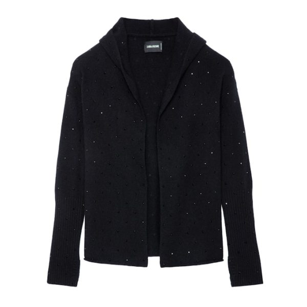 Cardigan Cosany Strass 100% Cachemire Noir – Taille XS/S – Femme – Zadig & Voltaire