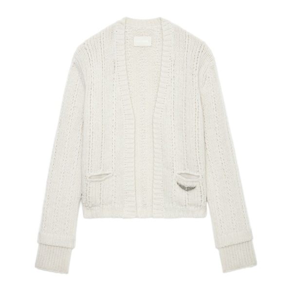 Cardigan Travy 100% Laine Merinos Flake – Taille XS – Femme – Zadig & Voltaire