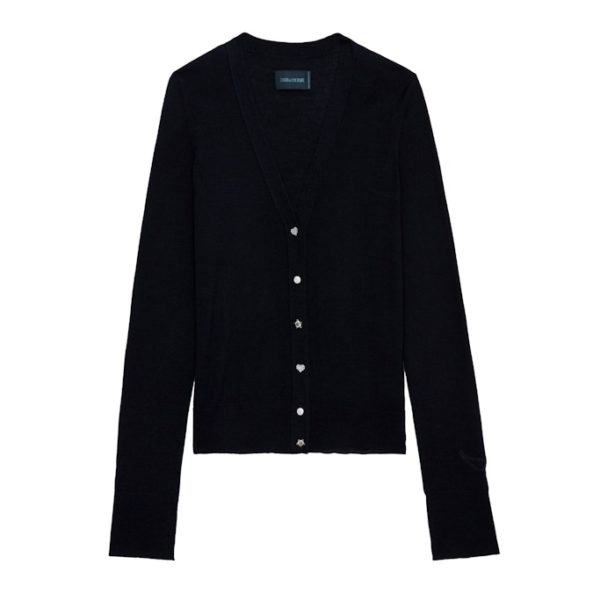 Cardigan Jemma 100% Laine Merinos Encre – Taille XS – Femme – Zadig & Voltaire