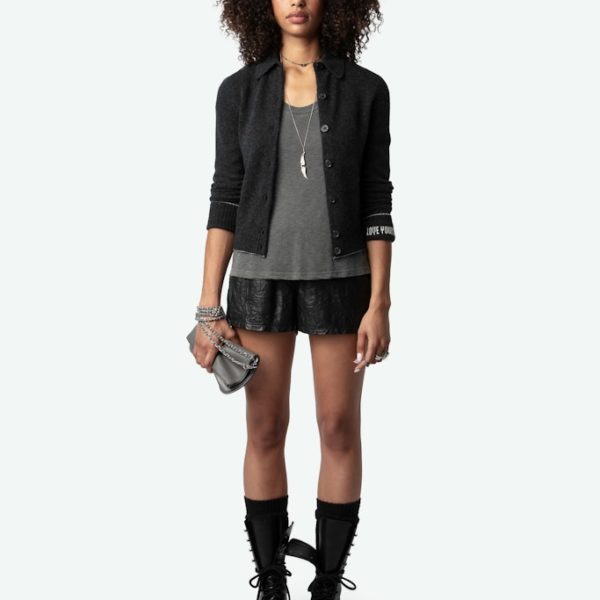 Cardigan Voltia 100% Cachemire Anthracite - Taille XS - Femme - Zadig & Voltaire