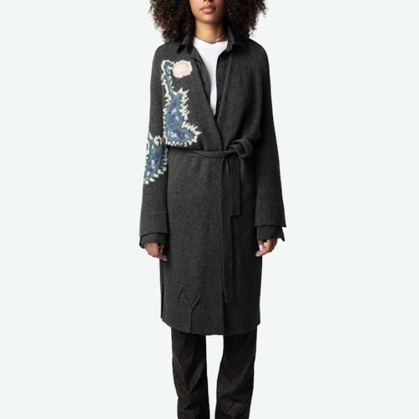 Manteau Salonny 100% Laine Merinos Charcoal – Taille XS/S – Femme – Zadig & Voltaire