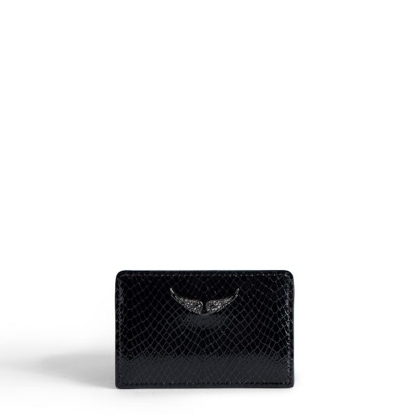 Porte-cartes Zv Pass Glossy Wild Embossé Noir – Femme – Zadig & Voltaire