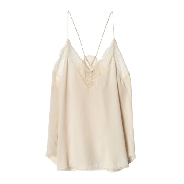 Caraco Christy Soie Ecru - Taille L - Femme - Zadig & Voltaire