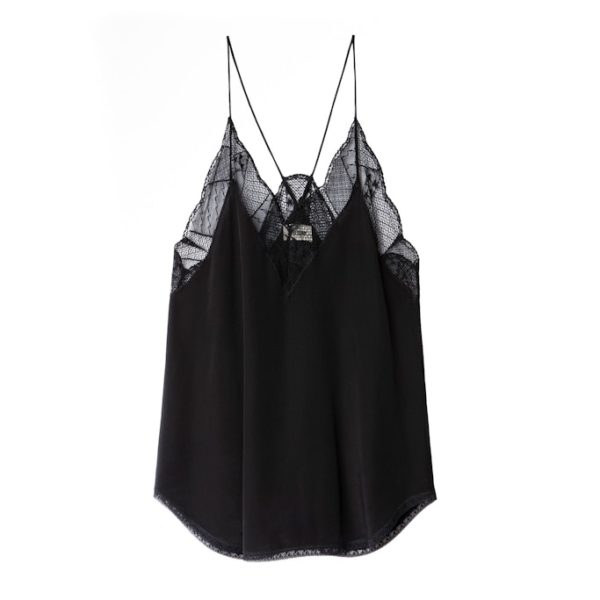 Caraco Christy Soie Noir - Taille L - Femme - Zadig & Voltaire