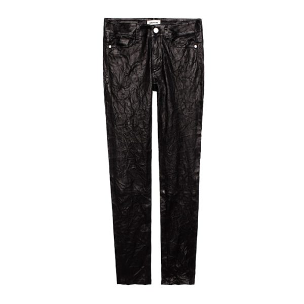 Pantalon Phlame Cuir Noir – Taille 34 – Femme – Zadig & Voltaire
