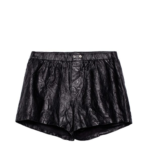 Short Pax Cuir Froissé Noir – Taille 34 – Femme – Zadig & Voltaire