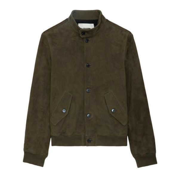 Blouson Lonni Daim Kaki Canvas - Taille M - Homme - Zadig & Voltaire