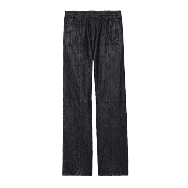 Pantalon Pacha Cuir Froissé Noir – Taille S – Homme – Zadig & Voltaire