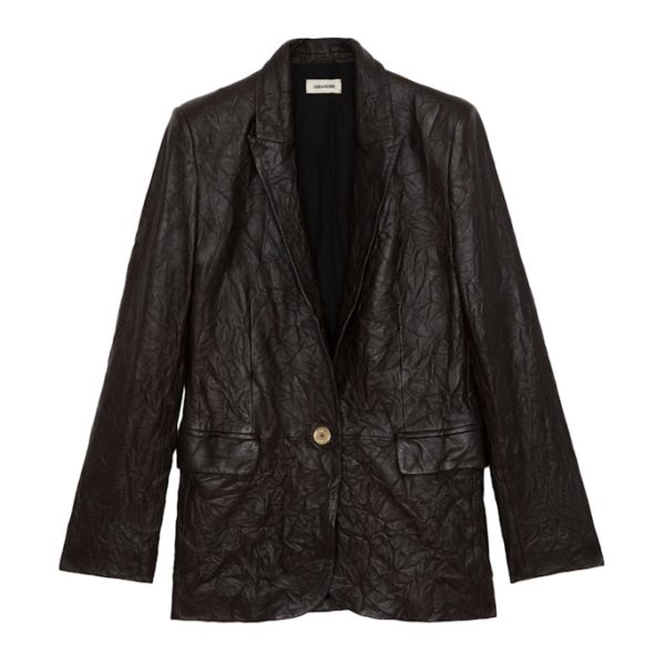 Blazer Valse Cuir Froissé Land – Taille 34 – Femme – Zadig & Voltaire