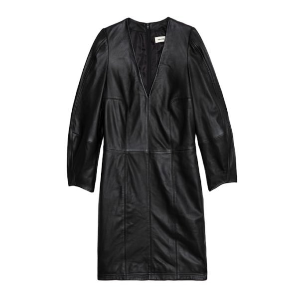 Robe Rean Cuir Noir - Taille XS - Femme - Zadig & Voltaire