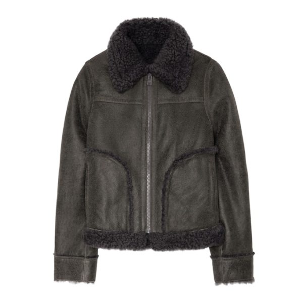 Blouson Kady Cuir Anthracite – Taille M – Femme – Zadig & Voltaire