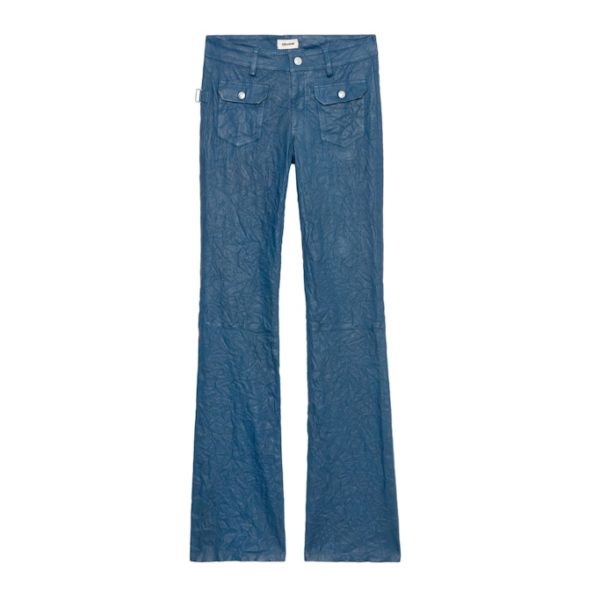 Pantalon Hippie Cuir Froissé Overseas – Taille 36 – Femme – Zadig & Voltaire
