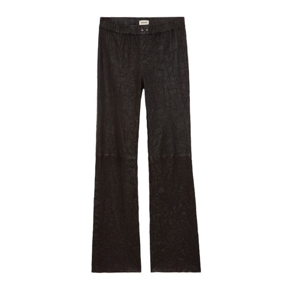 Pantalon Pauline Cuir Froissé Land – Taille 36 – Femme – Zadig & Voltaire