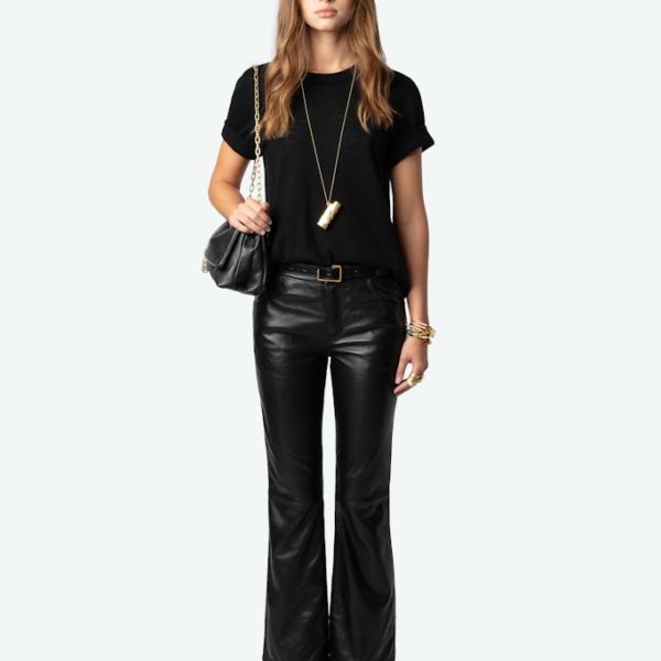 Pantalon Push Cuir Noir – Taille 36 – Femme – Zadig & Voltaire
