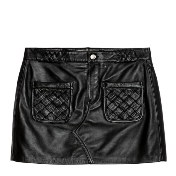 Jupe Joana Cuir Noir – Taille 36 – Femme – Zadig & Voltaire