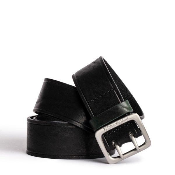Ceinture Buckley Noir Kaki – Taille 2 – Homme – Zadig & Voltaire