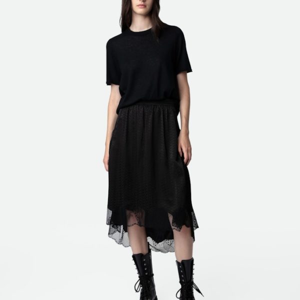 Jupe Joslin Jacquard Zv 3d Noir – Taille 34 – Femme – Zadig & Voltaire