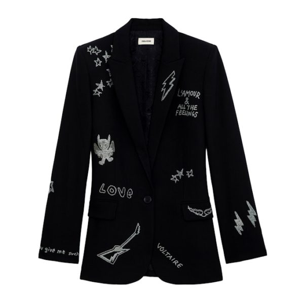 Blazer Valse Strass Encre – Taille 34 – Femme – Zadig & Voltaire