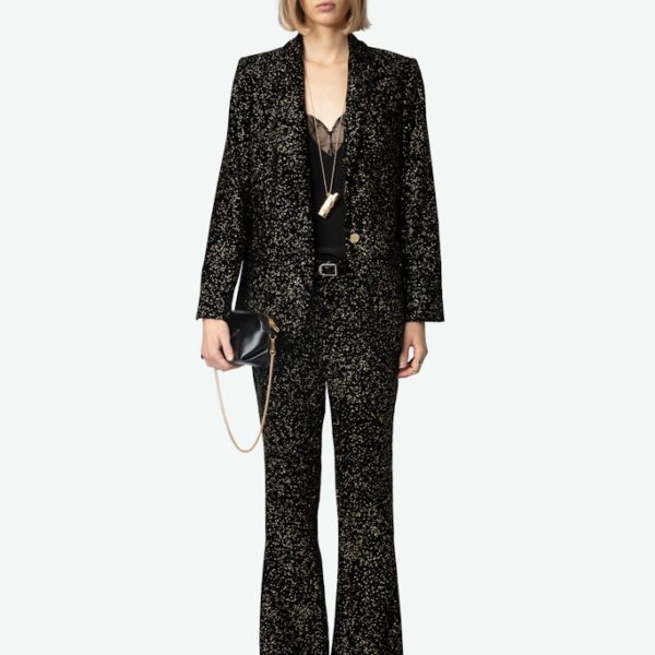 Blazer Valse Velours Noir – Taille 34 – Femme – Zadig & Voltaire