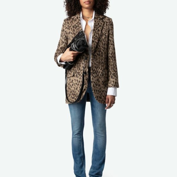 Manteau Violet Léopard Naturel – Taille S – Femme – Zadig & Voltaire