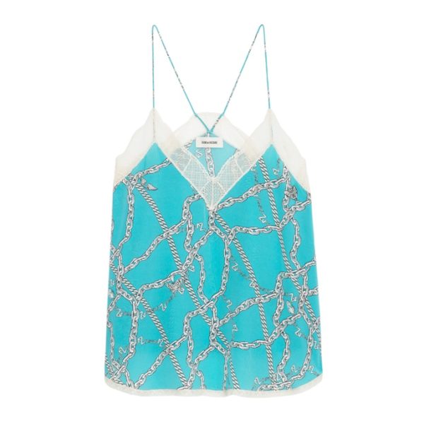 Caraco Christy Soie Aqua - Taille XS - Femme - Zadig & Voltaire