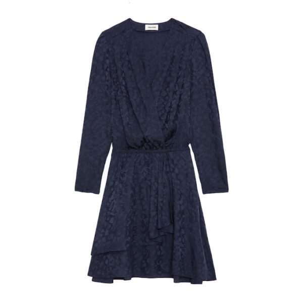 Robe Rogers Léopard Soie Jacquard Encre – Taille XS – Femme – Zadig & Voltaire