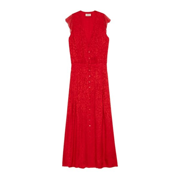 Robe Rolanys Léopard Soie Jacquard Crimson – Taille XS – Femme – Zadig & Voltaire