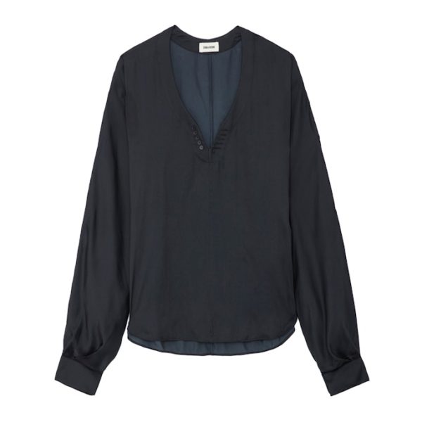 Blouse Tonastir Satin Noir – Taille S – Femme – Zadig & Voltaire