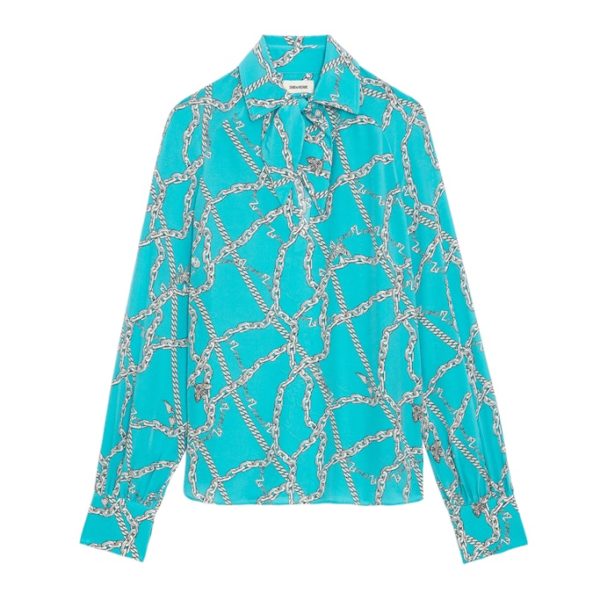 Blouse Tuile Soie Aqua – Taille S – Femme – Zadig & Voltaire
