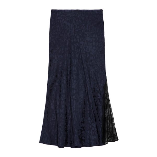 Jupe Jayla Léopard Soie Jacquard Encre – Taille 34 – Femme – Zadig & Voltaire