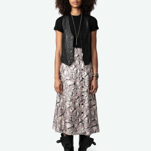 Jupe June Soie Ecru – Taille 40 – Femme – Zadig & Voltaire