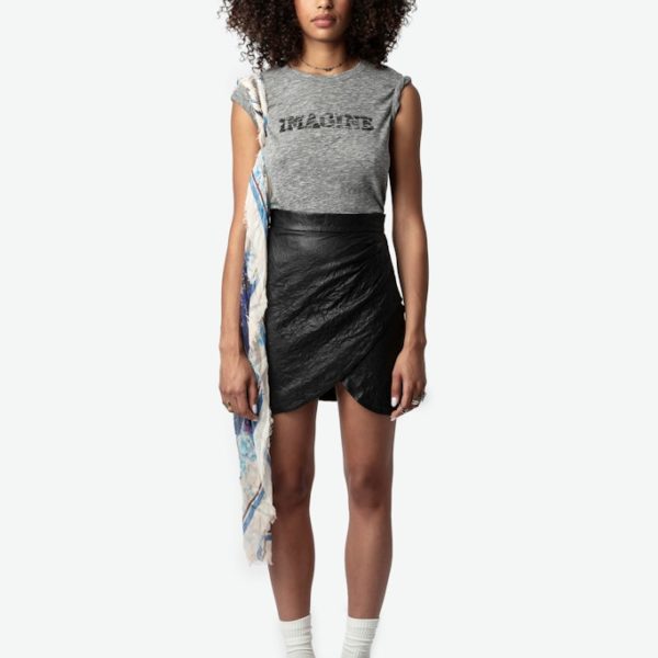 T-shirt Woop Imagine Gris Chine – Taille XS – Femme – Zadig & Voltaire