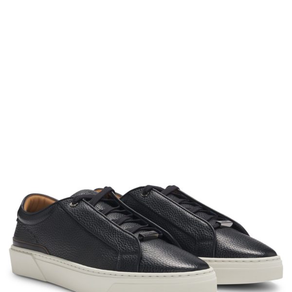 Baskets Gary en cuir grainé avec passant à lacet logoté – Hugo Boss