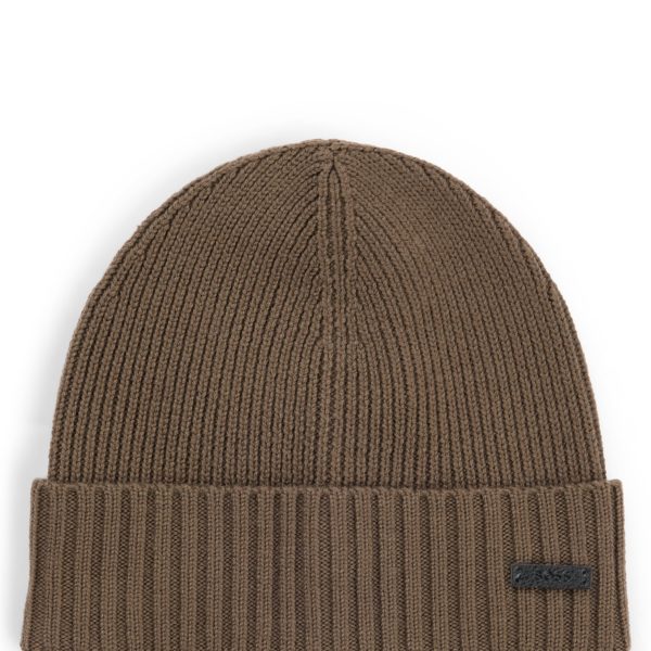Bonnet côtelé en laine mérinos – Hugo Boss