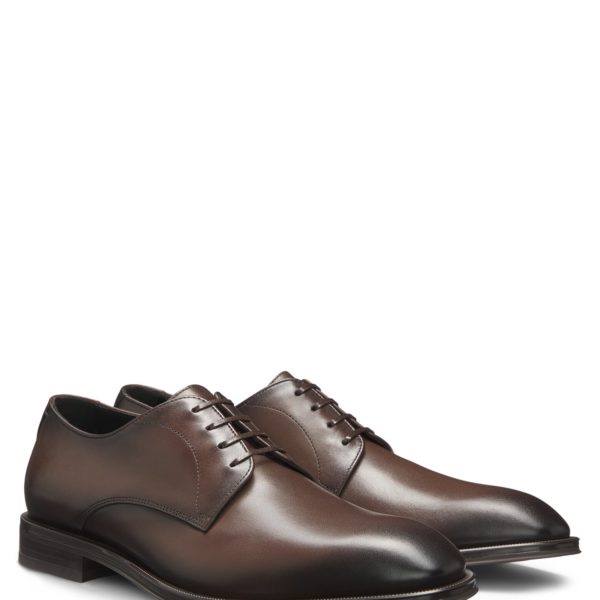 Chaussures derby en cuir avec surpiqûres – Hugo Boss