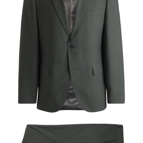 Costume Regular Fit en tissu chiné infroissable – Hugo Boss