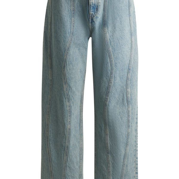 Jean ample en denim bleu à coutures ondulées – Hugo Boss
