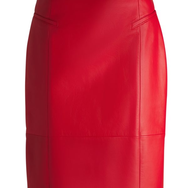 Jupe crayon en cuir brillant – Hugo Boss