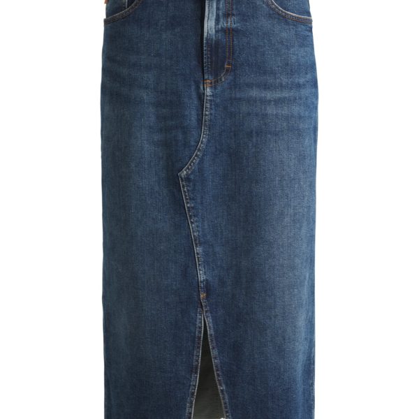 Jupe mi-longue bleue en denim stretch – Hugo Boss