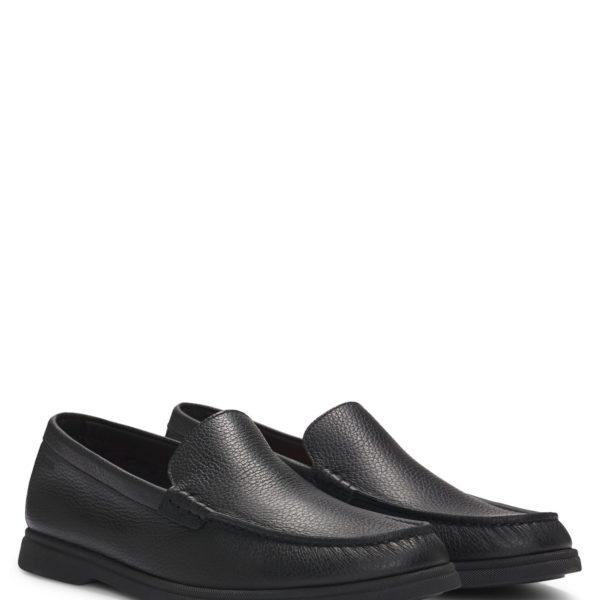 Mocassins en cuir foulonné avec logo – Hugo Boss