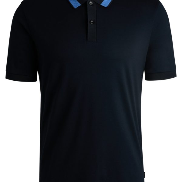 Polo Slim en coton mercerisé avec col à rayures – Hugo Boss