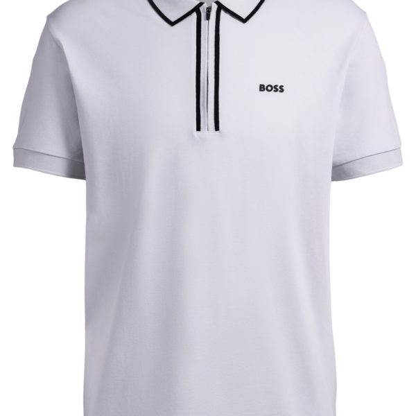 Polo en coton stretch à rayures contrastantes – Hugo Boss